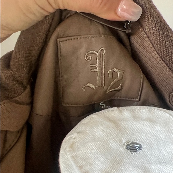 Stylish Tan Vegan Leather Jacket with Hood - Picture 2 of 4